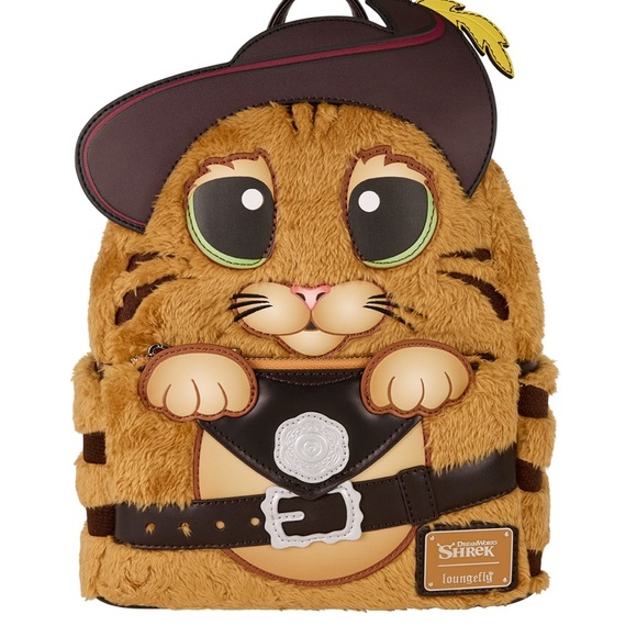 LOUNGEFLY Dreamworks Shrek PUSS IN BOOTS Cosplay Mini Backpack PERFECT! NWT‎ main image 6
